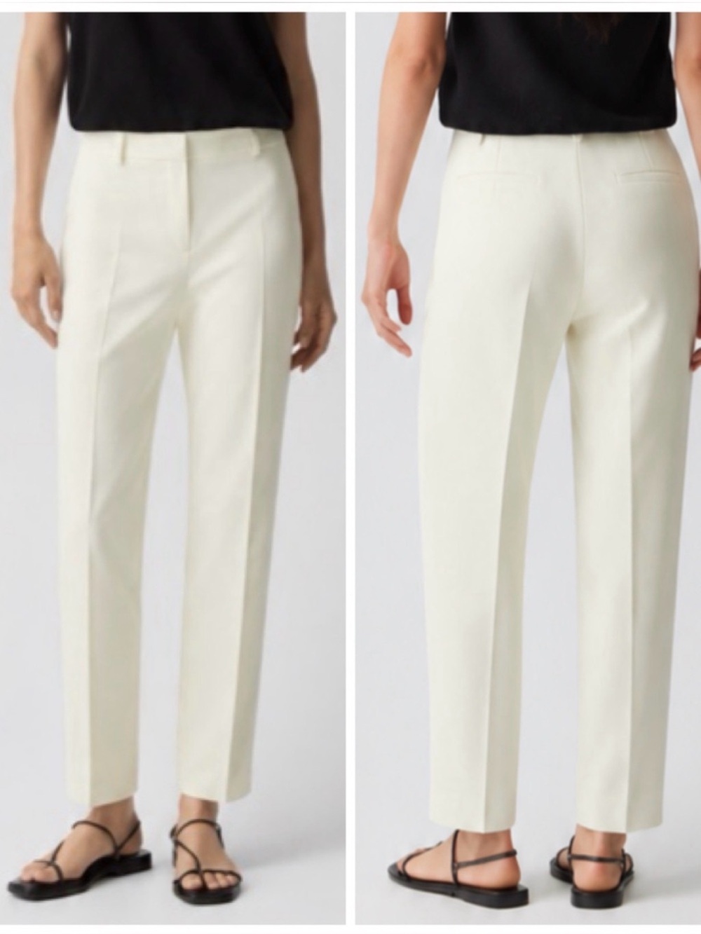 Theory Treeca Trouser Pants In Admiral Crepe Cream 2026 Size 4